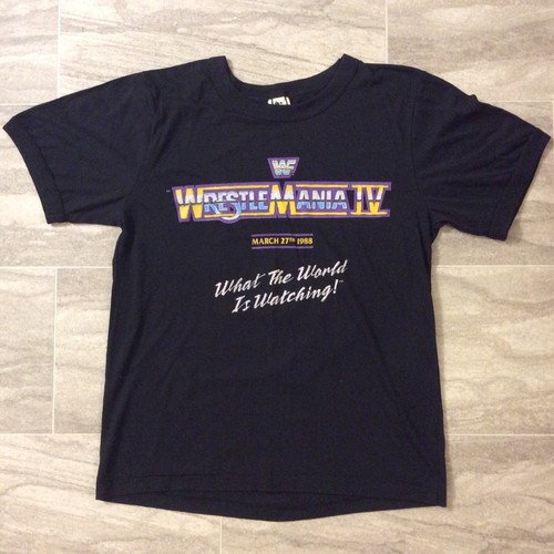 RARE 1988 WRESTLEMANIA IV T-SHIRT BLACK TRUMP PLAZA M/L HOGAN ANDRE - Bild 1 von 5