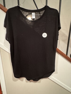 ANKO LADIES BLACK LINEN BLEND SHORT SLEEVE TSHIRT SIZE 10 BRAND NEW WITH TAGS