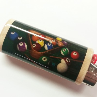 Billiards Lighter Case Holder Sleeve Cover Pool Table Cue Stick Fits Bic