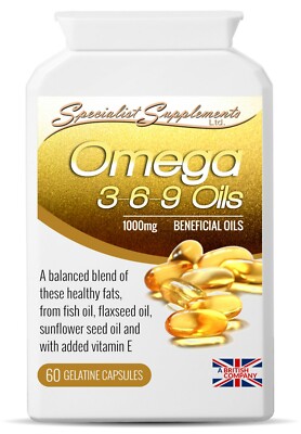 Omega 3-6-9 Fisch Sonnenblumen Leinsamenöle mit Vitamin E Linolsäure 1000mg
