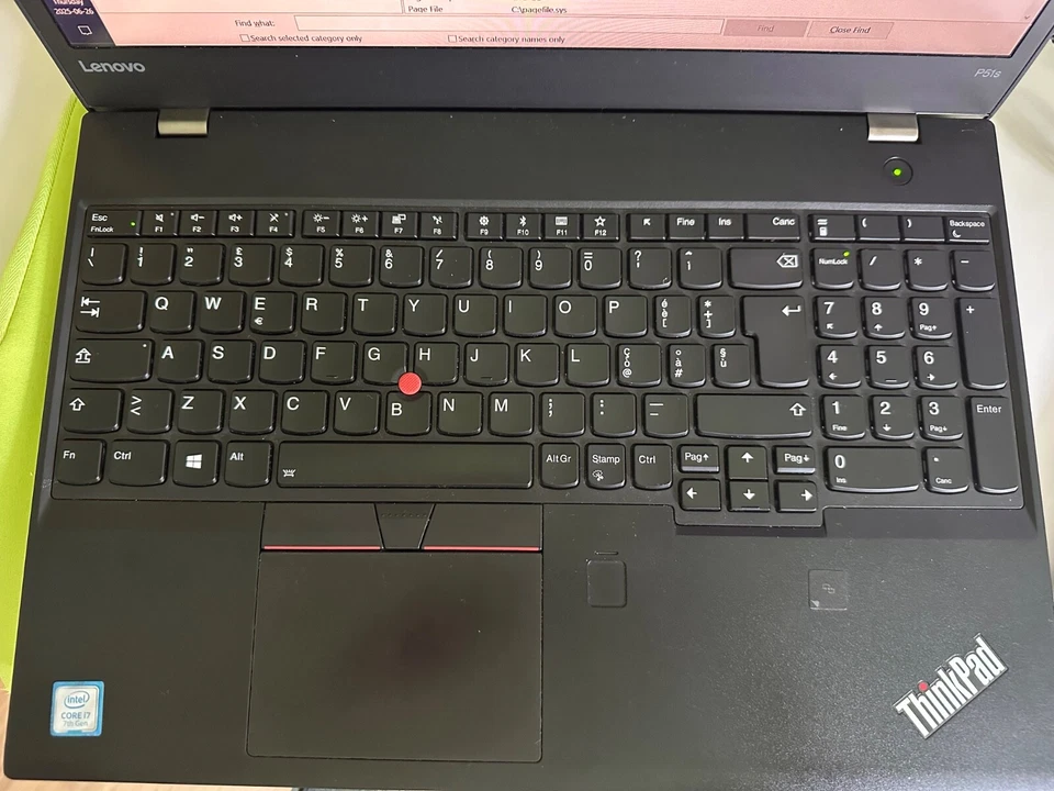 Lenovo P51s con 32GB RAM - 1TB NVMe - Intel i7 7a gen - tastiera retroilluminata - Immagine 4 di 4