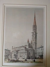  ORIGINALrare1842Hand-Colored Engraving by George MOORE after Domenico Quaglio  