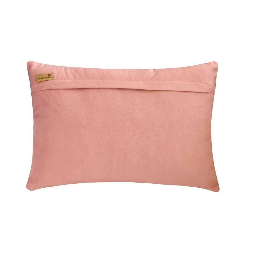 Decorative Lumbar Cushion Cover Pink 12 x 16 inch, Bed Decor Velvet - Mumtaaz - Image 3 of 3