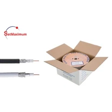 500ft RG6 Dual Shield Outdoor Coaxial Cable 18AWG 3GHz CCS Coax White/Black LOT