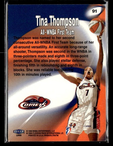 Cometas de Houston Tina Thompson 1999 Ultra WNBA #91 - Imagen 2 de 2