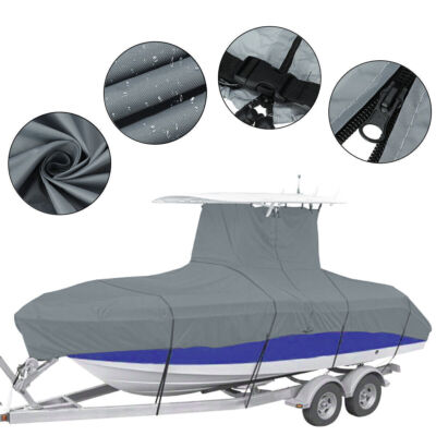 For Center Console Boats With T-Top Roofs 210D Heavy-Duty Boat Cover 22-24FT