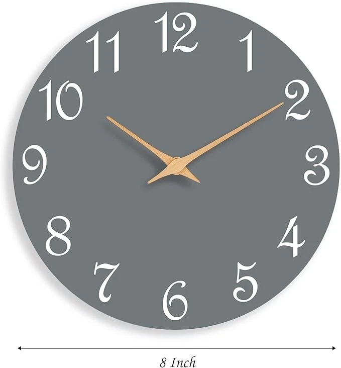 8 Inch Modern Wall Clocks Battery Operated, Small Silent Non Ticking Clock - Image 3 of 4