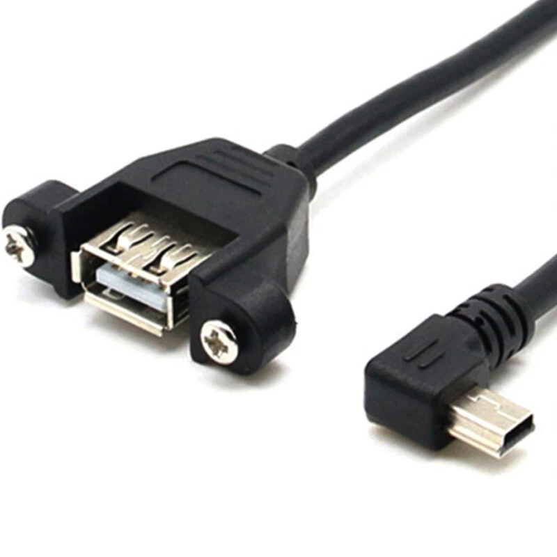 Mini USB Cable With Panel Mount USB A Female to 5Pin Mini B Male Cable 30cm 50cm - Image 3 of 4
