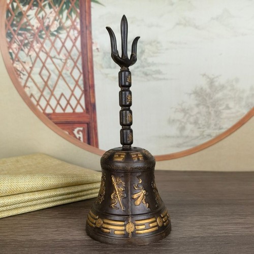 Campana Sanqing taoista in rame puro strumenti musicali campana in rame tridente - Foto 6 di 8