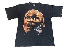 Michael Air Jordan NBA Chicago Bulls Big Face Salem Tee T Shirt Size L USA Vtg