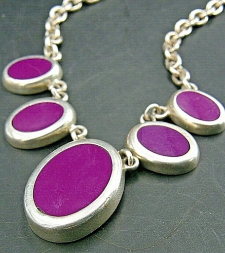 0190:: Taxco Necklace purple charoite stone, Sterling Silver: "MLX"