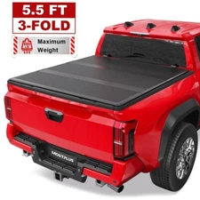 5.5FT Tri-Fold Hard Solid Fiberglass Tonneau Cover For 2022-2024 Toyota Tundra