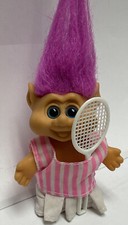 ITB Tenis Troll Pelo Fucsia Ojos Azules/Negro. "Big Smile Puff Cheeks 1992 3,5"""