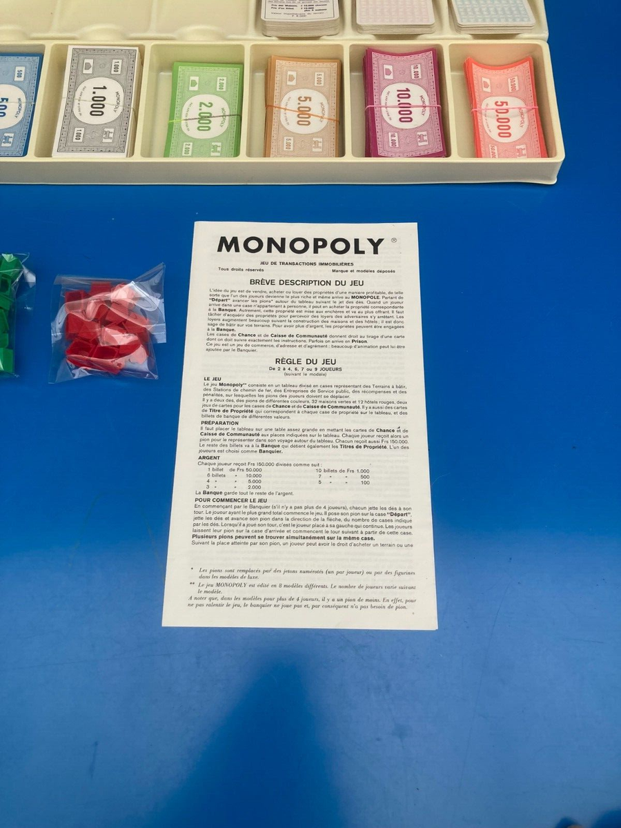 Jeu Monopoly Vintage Miro Parker 1992 - Version Francs - Complet - Superbe État