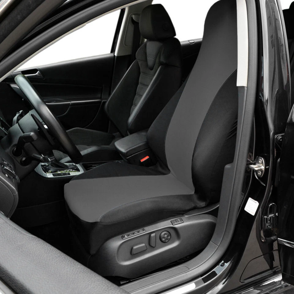 Cubierta de asiento delantero de coche envolvente completa protector de asiento con cubo cojín accesorios de coche Foto 3 de 4