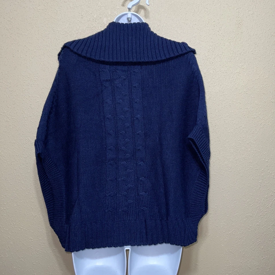 Cárdigan Vertigo Paris AZUL MARINO Doble Pecho Tejido Capa Talla L $160 Foto 4 de 4