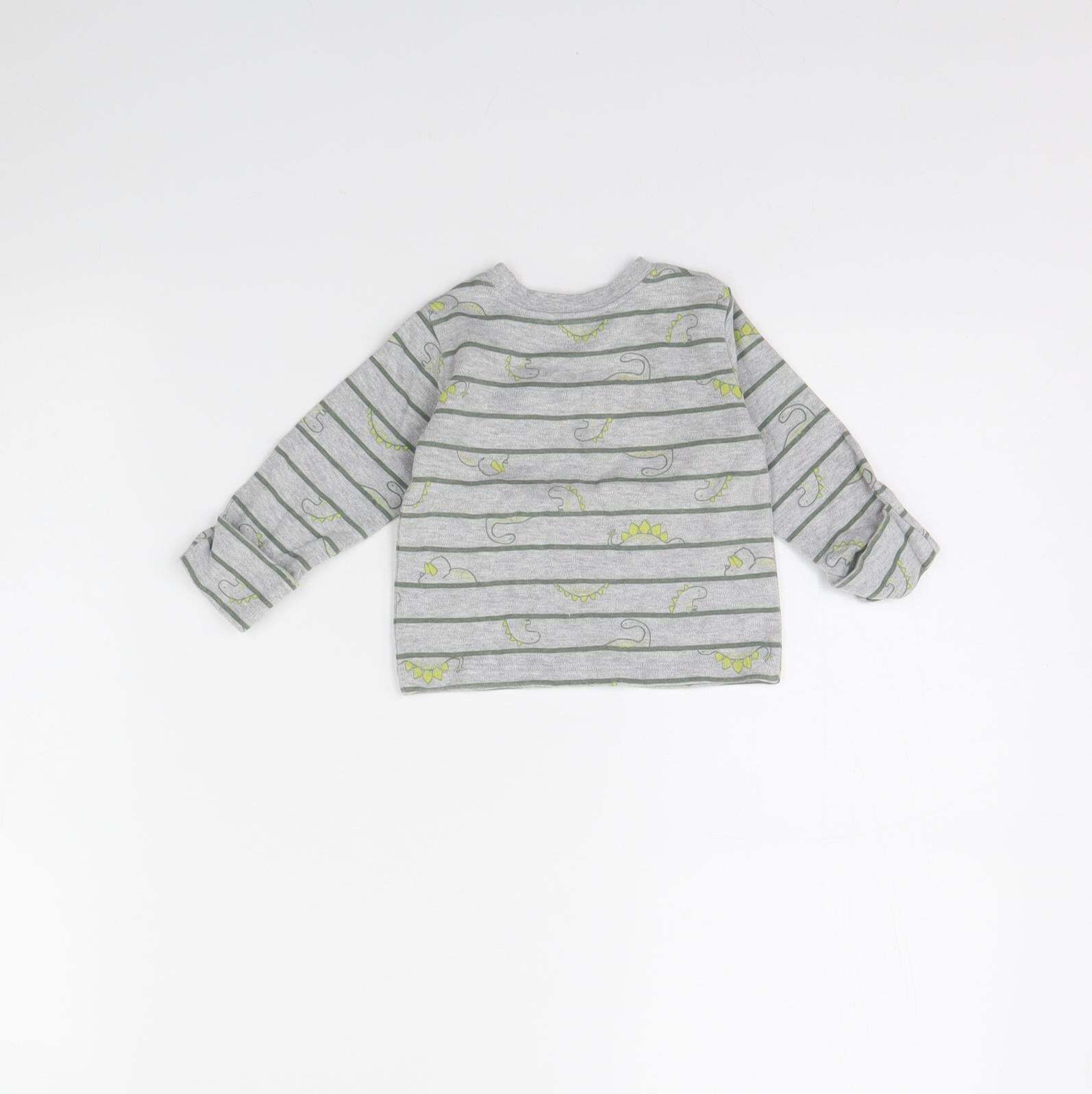 George Baby Grey Cotton Blend T-Shirt Size 0-3 Months image 2