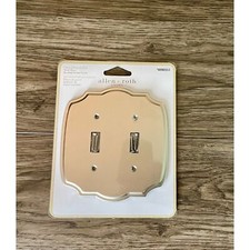 Allen Roth Yalden 2-Gang Brushed Nickel Zinc Indoor Toggle Wall Switch Plate