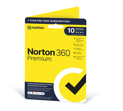 Norton 360 Premium Antivirus VPN 2026 10 Geräte 1 Jahr 5 Minuten EMAIL Versand