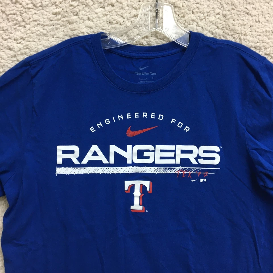 Camiseta Nike Texas Rangers Camisa Grande Para Hombre Azul Ingeniería Rendimiento Béisbol Foto 2 de 4