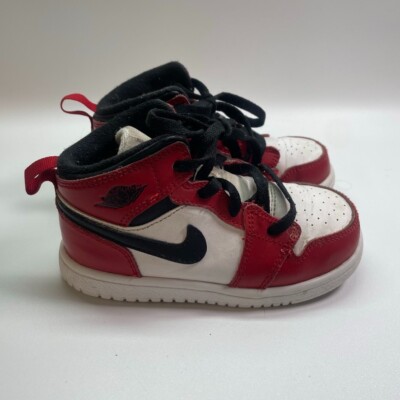 Nike Air Jordan 1 Mid Flex TD Notorious Red Toddler Size 8C Sneaker 554727-163