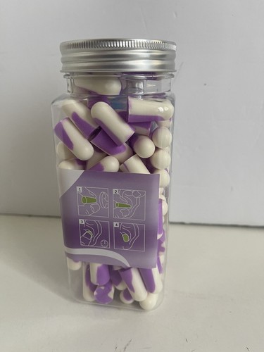 Ultra Soft White/Purple Foam Earplugs 60 Pairs, 38dB Noise Reduction by Lysian - Picture 3 of 4