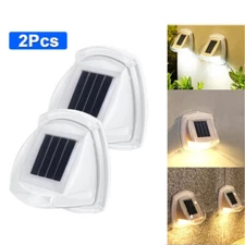 8 LED Outdoor Solar Deck Lights Path Garden Patio Pathway Step Stairs Fence Lamp