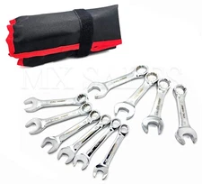 10 pc METRIC Stubby Combination Wrench Set 10mm to 19mm