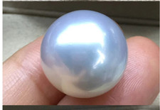 Huge 13-14mm Natural south sea genuine white round loose pearl half drilled 2588