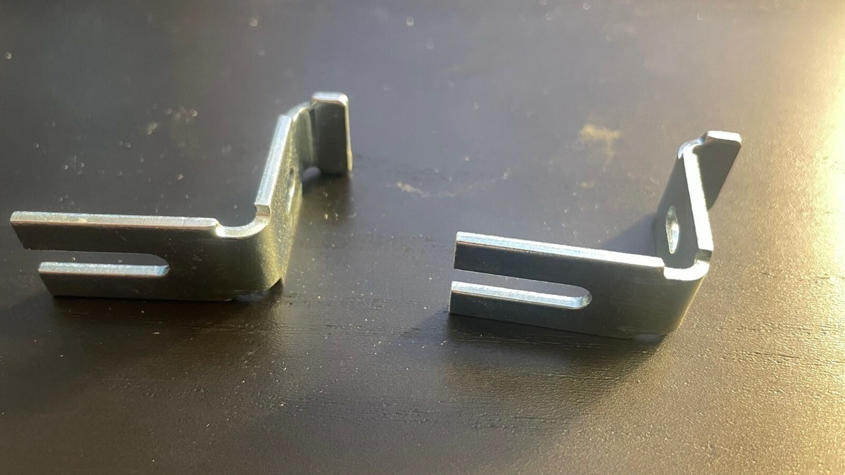 2 IKEA Slotted Pronged Steel Support Angle Z Shaped Brackets Part