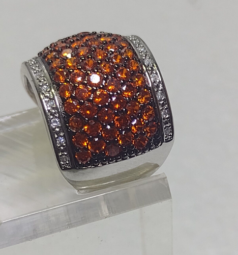 Anillo Banda Diamante Rojo e Incoloro Simulado 15.9 mm Ancho Talla 5 Nuevo Nunca Usado - Imagen 14 de 14