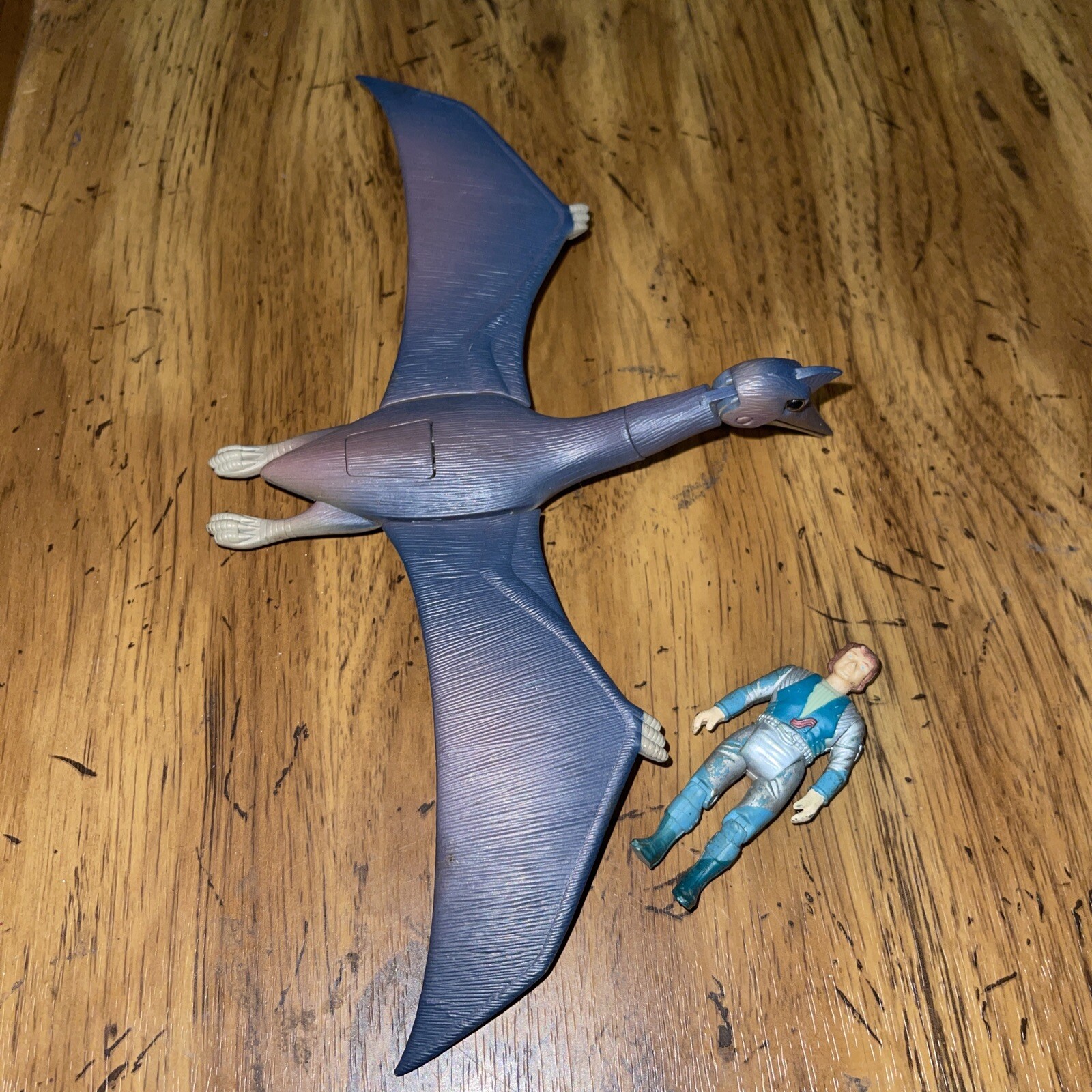 Tyco Dino Riders Quetzalcoatlus Flying Dinosaur 1987 With Figure Rider