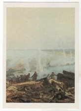 1989 WW2 Military War Crossing the Dnieper Battle Tank Army OLD Russia Postcard