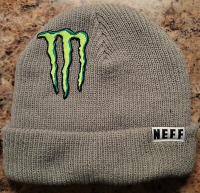 Monster Energy Athlete Only XGames Gray Winter Skull Cap Hat Beanie Neff  Ski