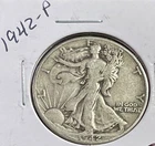 1942 50C Walking Liberty Half Dollar. 90% Silver.  #1918
