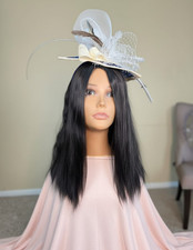 Ivory, Blue, and White Kentucky Derby/Chruch Headpiece-Fascinator, One Size