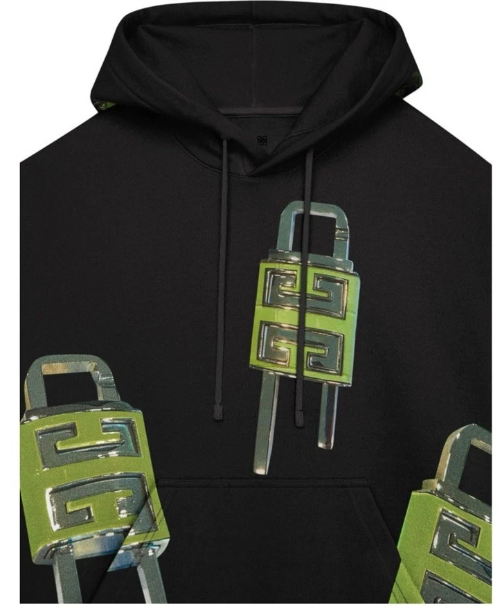 Felpa con cappuccio uomo con coulisse Givenchy nuova autentica stampa chiusura M L $1780