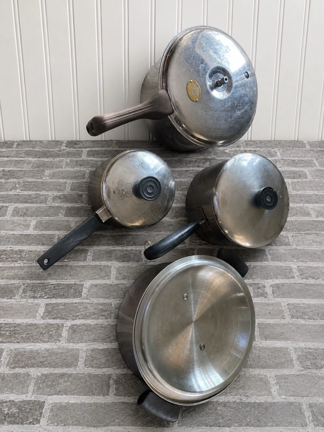 Copper Bottom Pan Lot Of 4 Two Revere Ware One Presto Copper Bottom PC