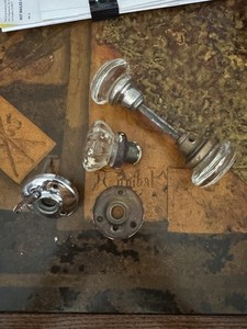 Vintage Crystal & Glass Door Handle & Parts
