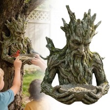 Weatherproof Resin Bird Feeder Wall Mount for Garden and Outdoor Patio