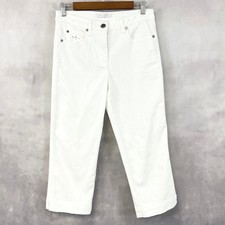 Woolworths White Denim Capri Pants Women Size 32 McBling Coastal Preppy Indie