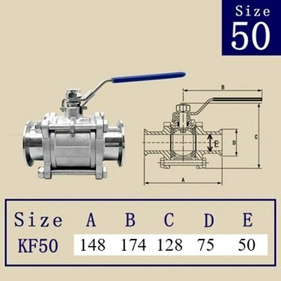 1PC 304 Stainless Steel Manual Ball Valve KF 16 25 40 50 High Vacuum Ball Valve