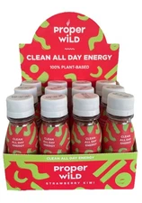 Proper Wild Clean All Day Energy Shots - Strawberry Kiwi 12 Pack  Exp 01/27