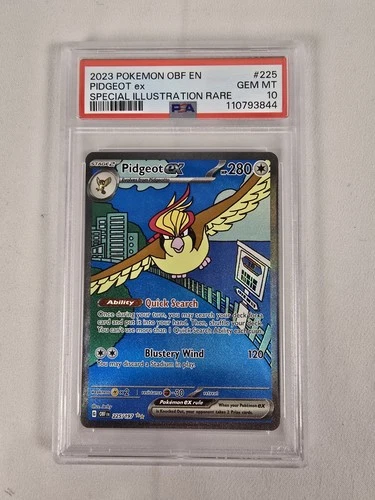 Pidgeot ex 225/197 SV03: Obsidian Flames Holo PSA 10 GEM MINT Pokemon