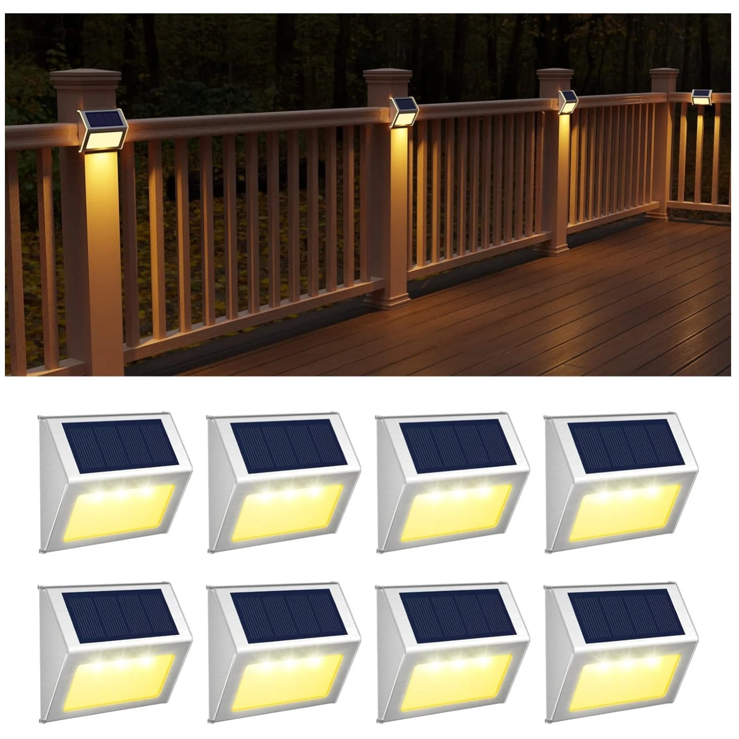 Waterproof Solar Fence Lights Walkway Garden Lighting