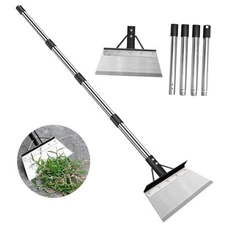 Multifunctional Garden Cleaning Shovel, Heavy Duty Steel Flat Shovel with 59" 