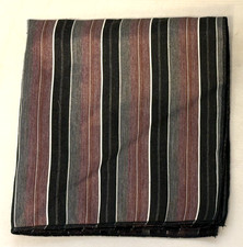 Mens Pocket Square Brown Black Striped Vintage Retro Handkerchief Classic