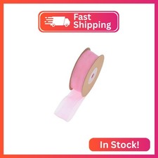 1 Inch Pink Sheer Organza Ribbon, 25 Yards Shimmer Chiffon Ribbon for Gift Wrapp