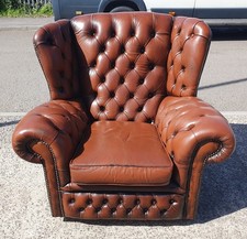 LEATHER CHESTERFIELD WING BACK ARMCHAIR          DELIVERY AVAILABLE