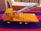 VINTAGE ORANGE TONKA FLAT BED CRANE FOR PARTS OR RESTORE